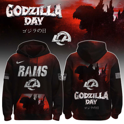 Los Angeles Rams x Happy Godzilla Day Hoodie Limited Edition