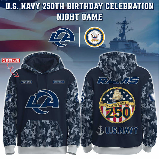 Los Angeles Rams Navy 250th Birthday Hoodie Limited Edions