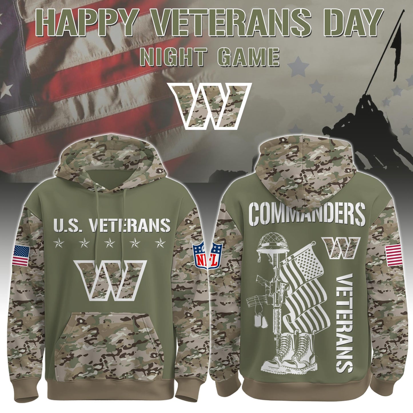 Washington Commanders - Veteran Day 2025 Hoodie Limited Edions