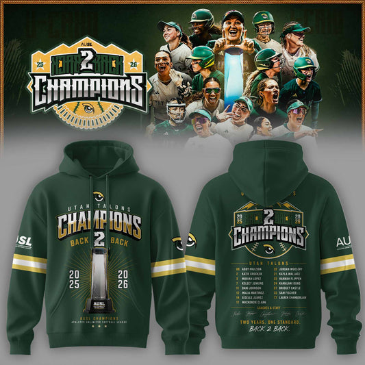 Utah Talons Back-to-Back 2026 Champions Hoodie