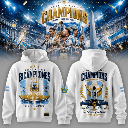 Argentina Back-to-Back Champions World Cup 2026 Hoodie