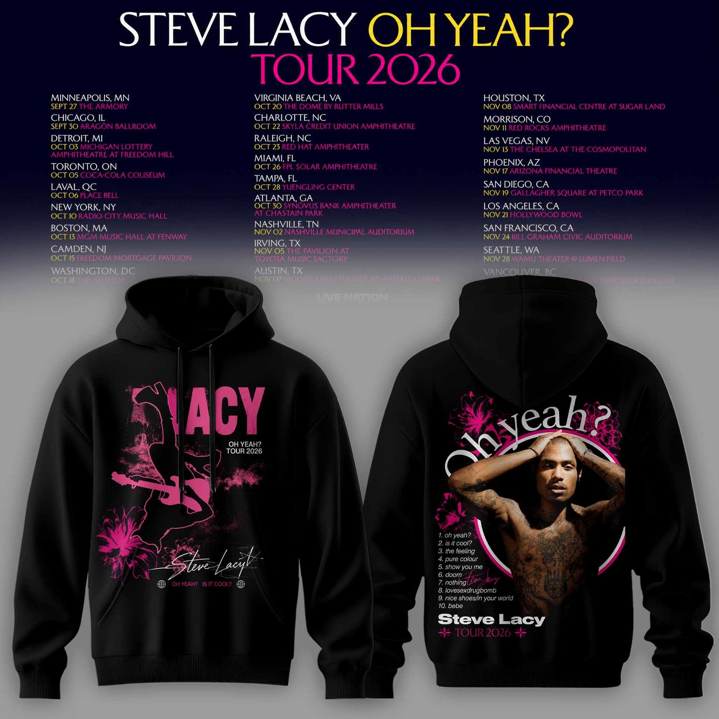 STEVE LACY — OH YEAH? TOUR 2026 HOODIE