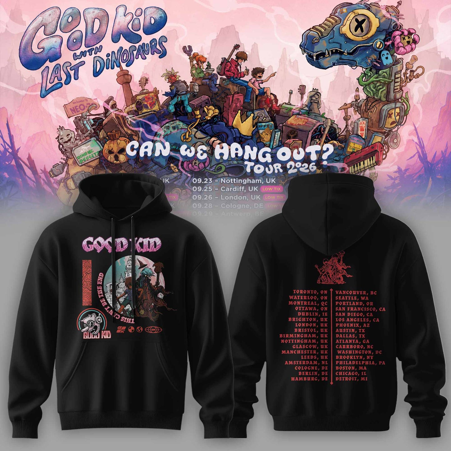Good Kid × Last Dinosaurs – Can We Hang Out? Tour 2026 Hoodie