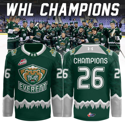 Everett Silvertips Champions Western Hockey League 2026 Jersey Limited Edition