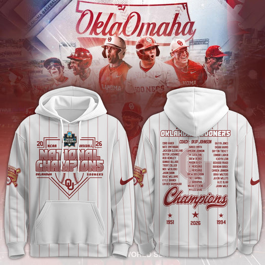 Oklahoma Sooners 2026 NCAA Baseball National Champions Hoodie