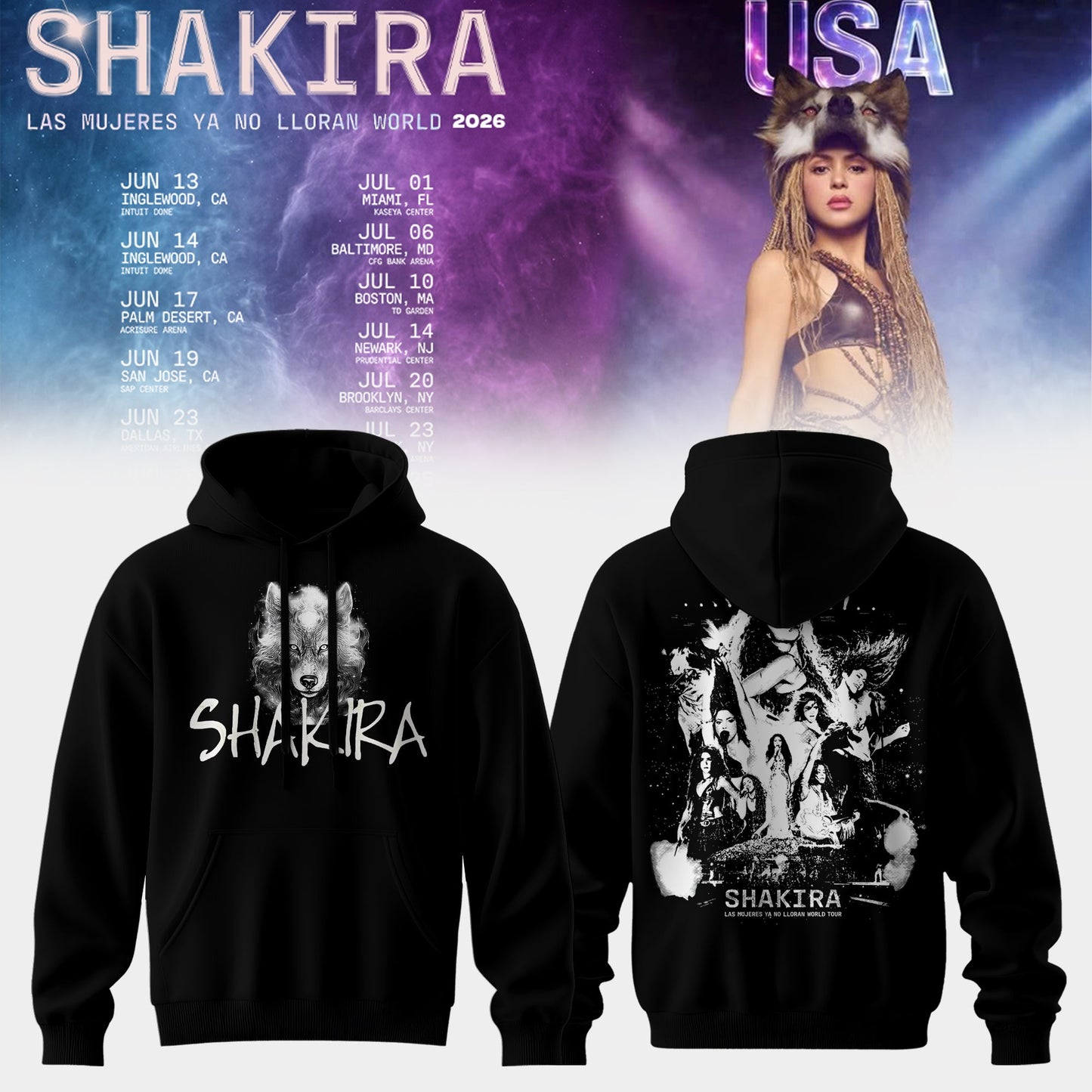 Shakira “ Midnight Wolf World Tour Hoodie