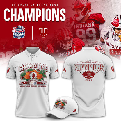 Indiana Hoosiers 2026 Peach Bowl Champions Limited Polo Shirt