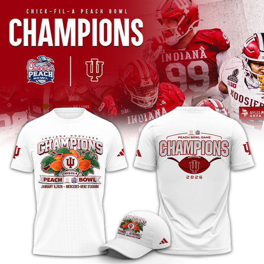 Indiana Hoosiers 2026 Peach Bowl Champions Limited Shirt