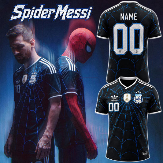 SpiderMan X Argentina Custom Name and Number Soccer Jersey