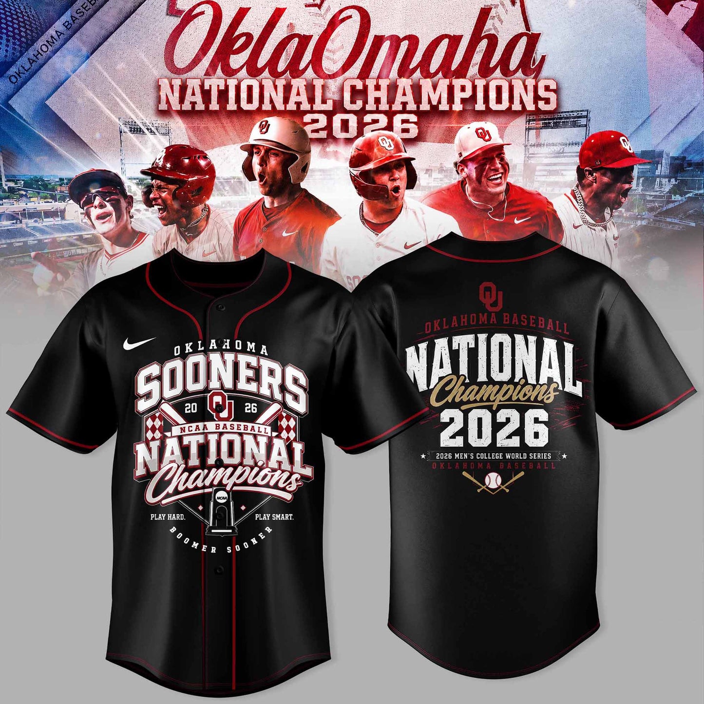Oklahoma Sooners 2026 NCAA Baseball National Champions Jersey