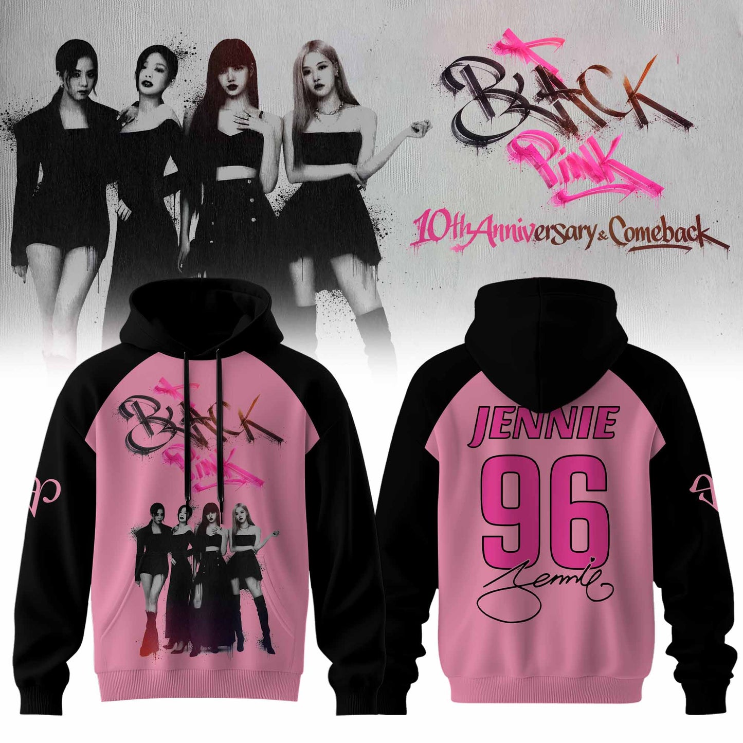ðŸ–¤ BLACKPINK “ 10th Anniversary & Comeback ðŸ©· Hoodie “ Jennie