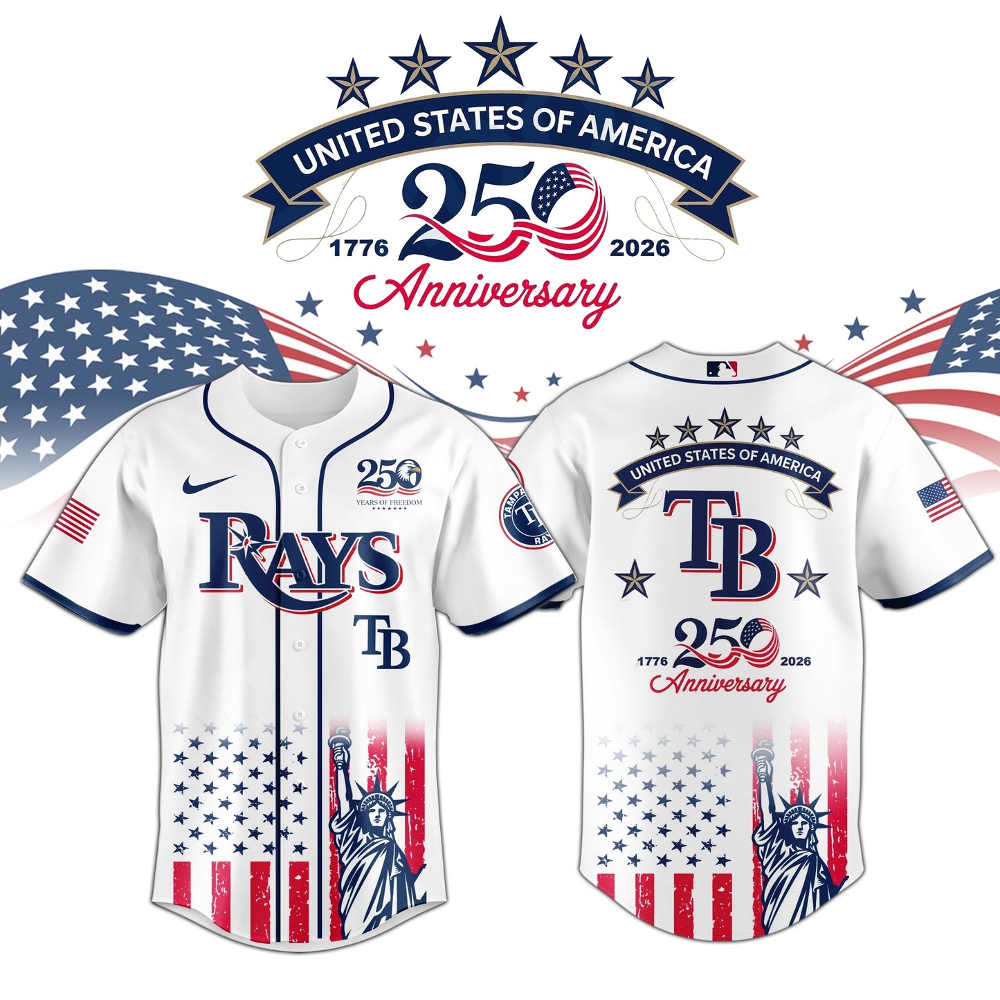 TB Rays special America’s 250th Anniversary Limited Edition Jersey