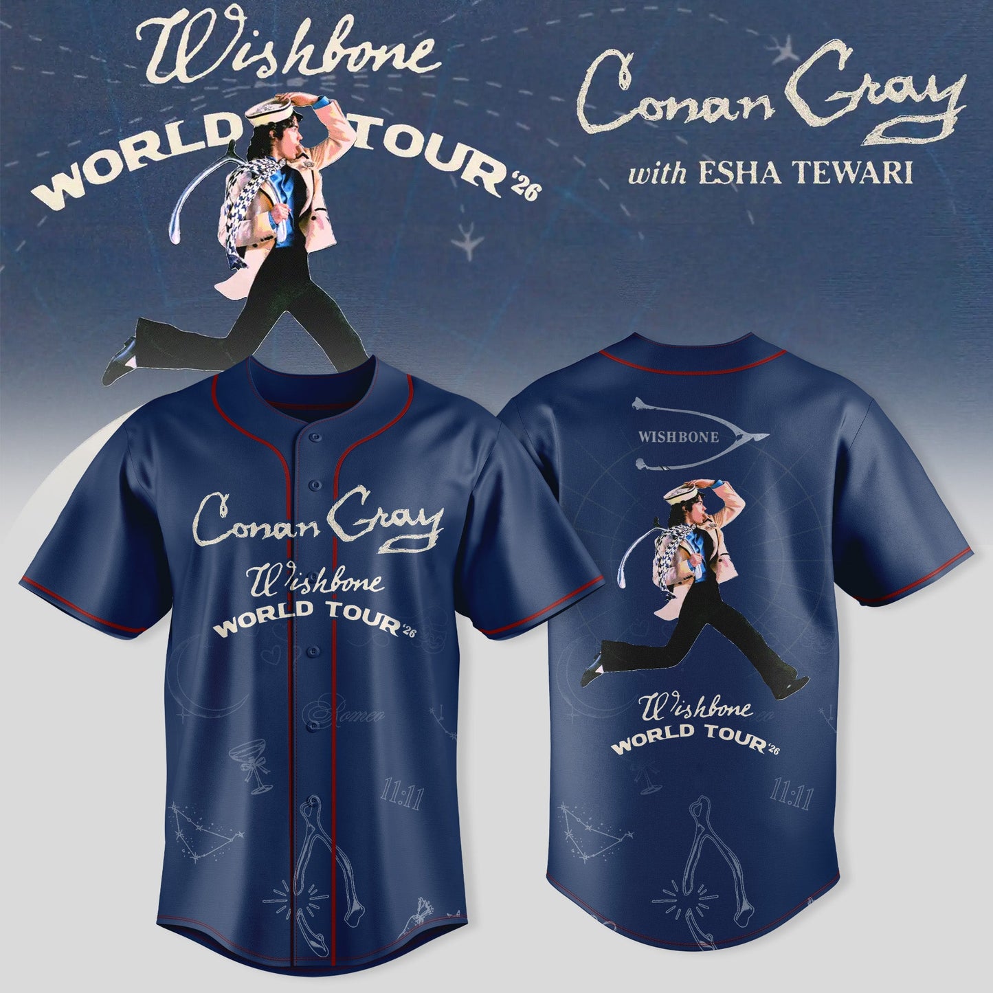 Conan Gray: Wishbone World Tour 2026 Limited Baseball Jersey
