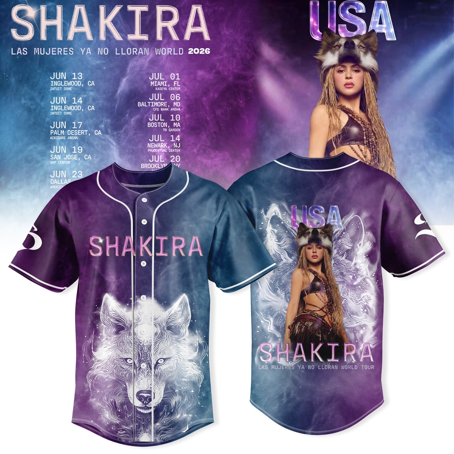 Shakira “ Cosmic She Wolf World Tour Jersey