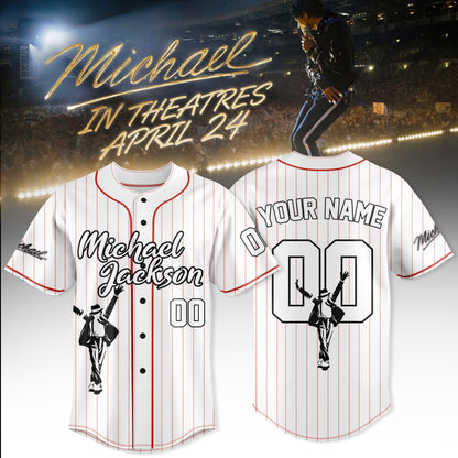 Michael Jackson Customize Baseball Jersey – Special Movie Edition – White
