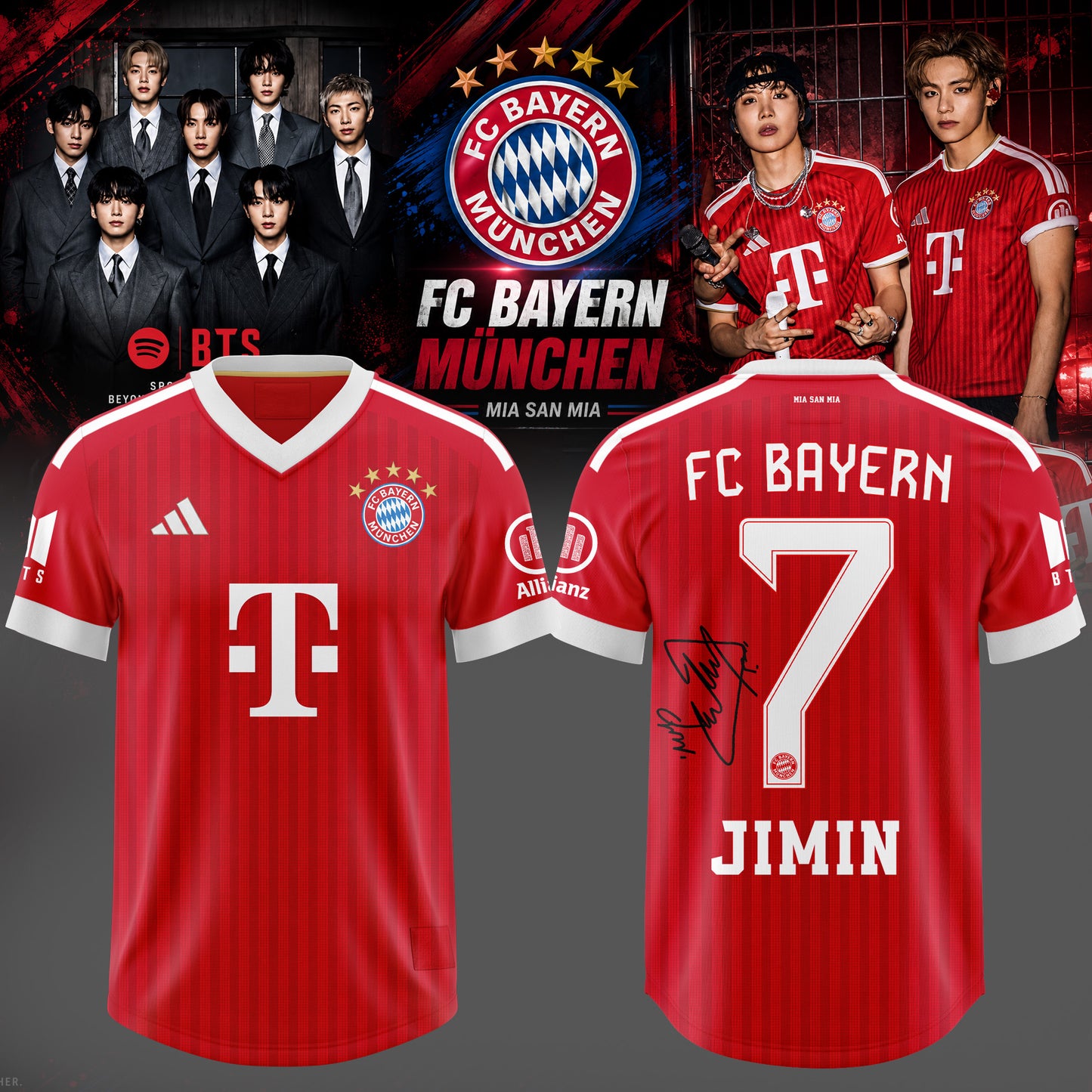 BTS WORLD TOUR ‘ARIRANG’ × BAYERN MUNICH Signature Jimin SoccerJersey