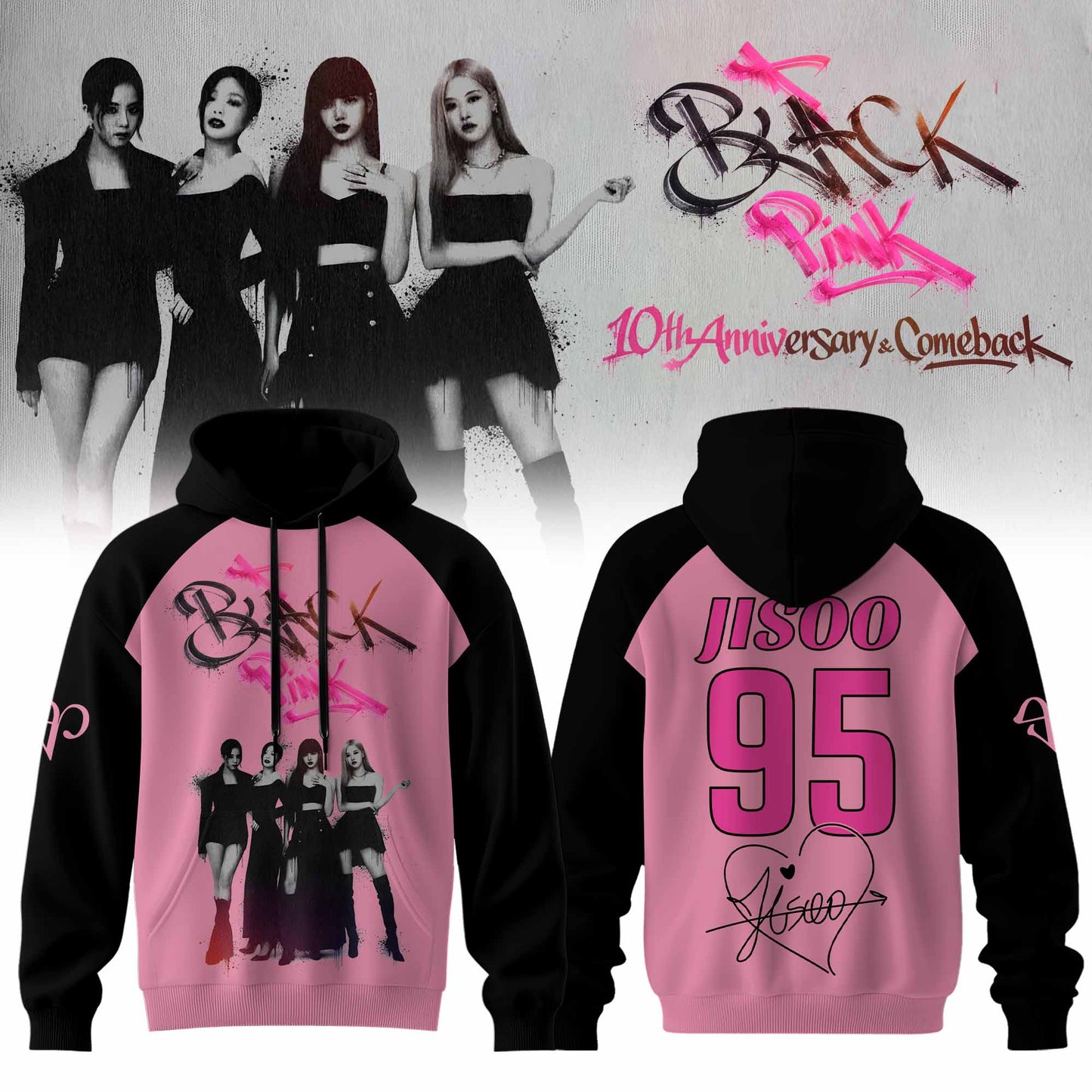 ðŸ–¤ BLACKPINK “ 10th Anniversary & Comeback ðŸ©· Hoodie “ Jisoo