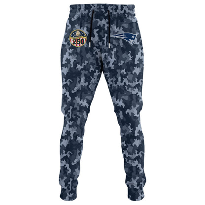 New England Patriots Navy 250th Birthday Hoodie Limited Edions