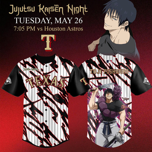 Texas Rangers x Jujutsu Kaisen ‘Toji Fushiguro’ Night 2026 Jersey