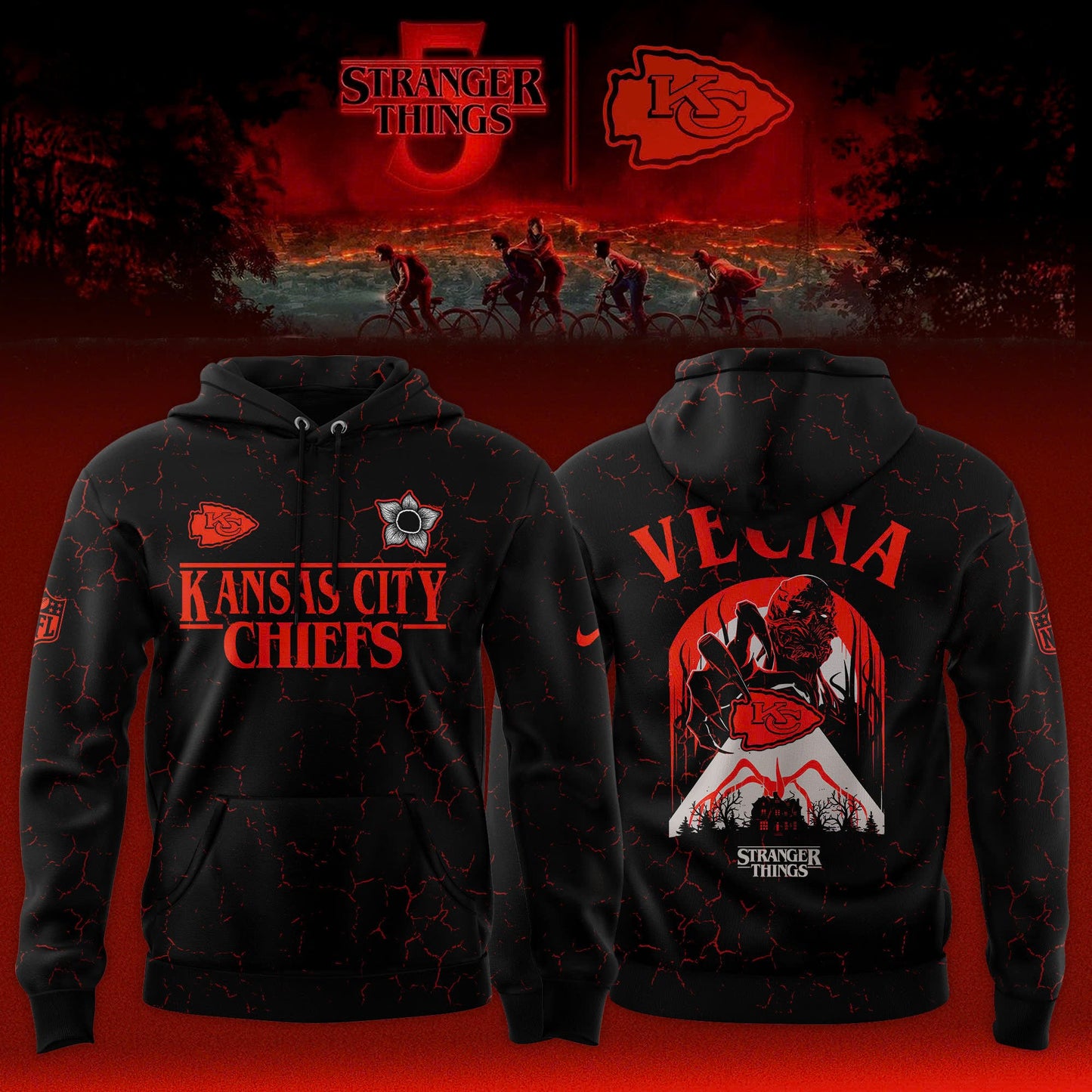 [Special Deal Black Friday] All NFL Teams x Stranger Things Limited Hoodie