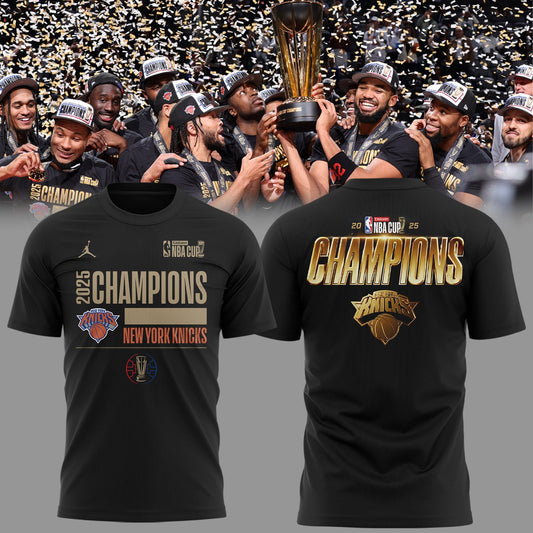 Limited Edition NY Knicks 2025 Emirates NBA Cup Champions Shirt