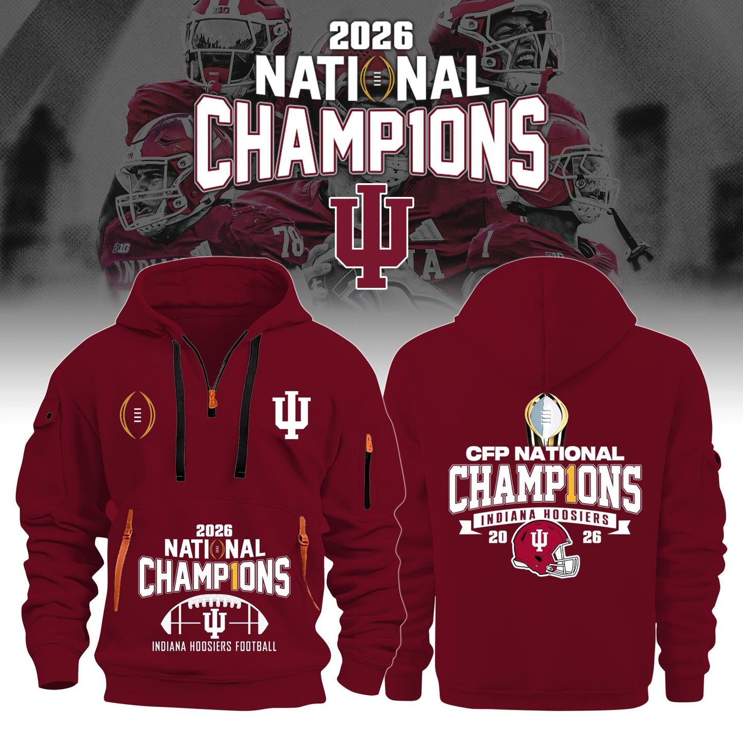 I Hoosiers National Champions 2025/26 Hoodie Gold Limited Edition + Selling Out Fast