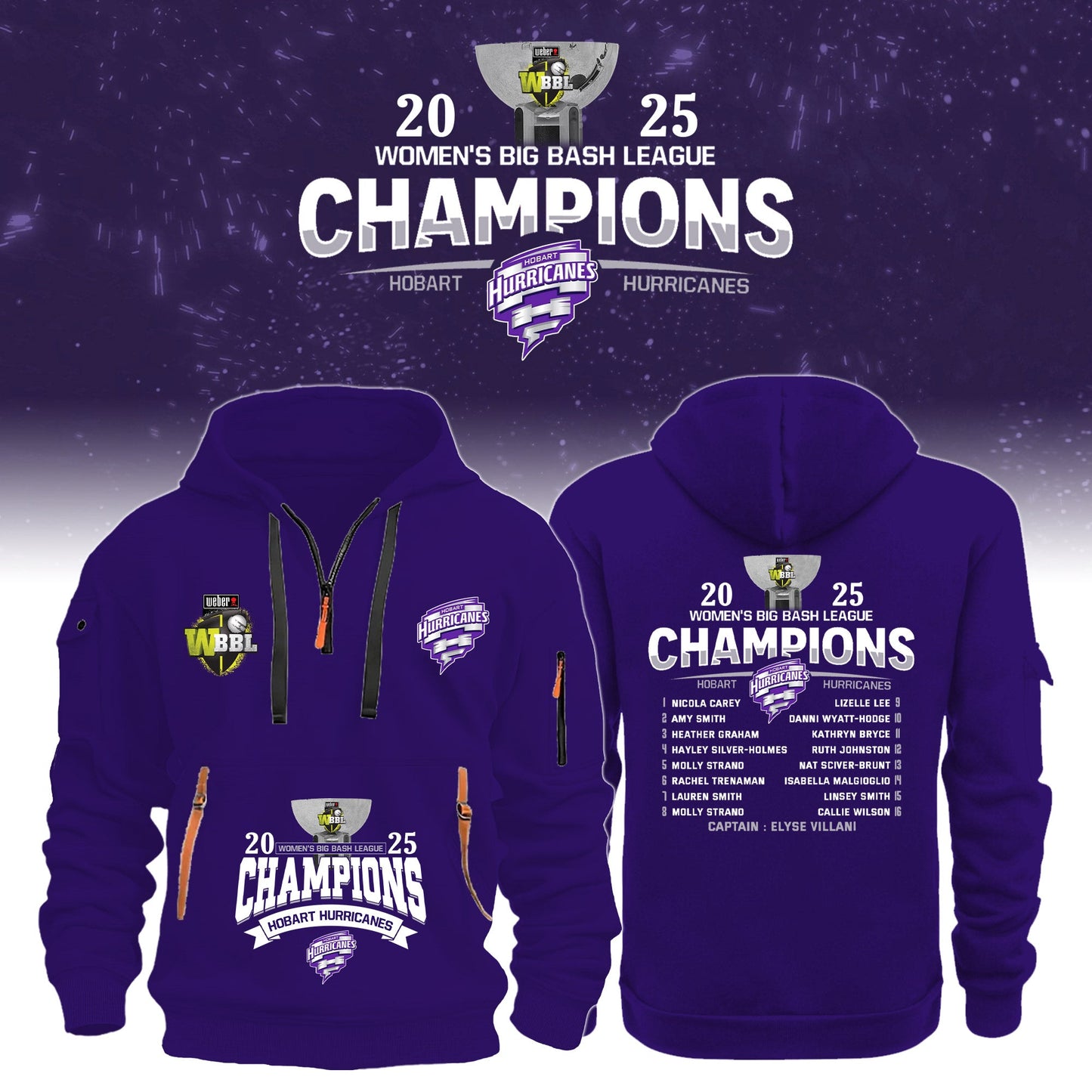 Hobart WBBL Champions 2025/26 New Hoodie Limited Edition + Selling Out Fast