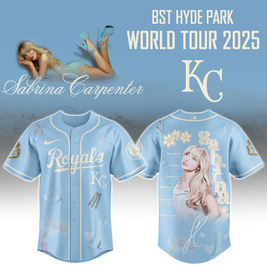K C Royals x Sabrina Carpenter Short  Sweet Tour Jersey Editions Limited +Selling Out Fast
