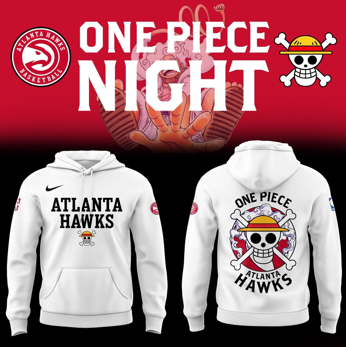 One Piece x Atlanta Hawks Limited Edition Hoodie