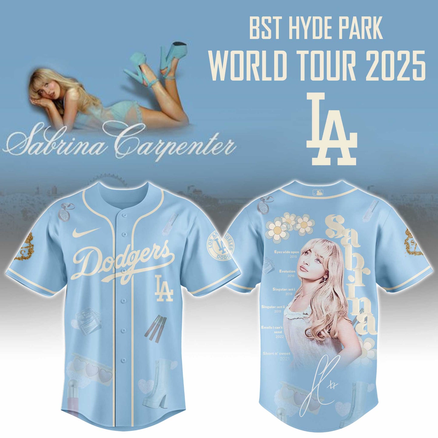 LA Dodgers x Sabrina Carpenter Short  Sweet Tour Jersey Editions Limited +Selling Out Fast