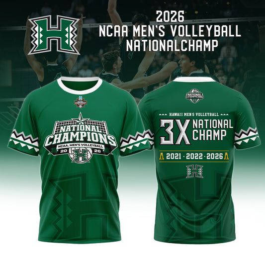Hawaii Rainbow Warriors Volleyball Men’s NCAA CHAMPIONS 2026 Tshirt