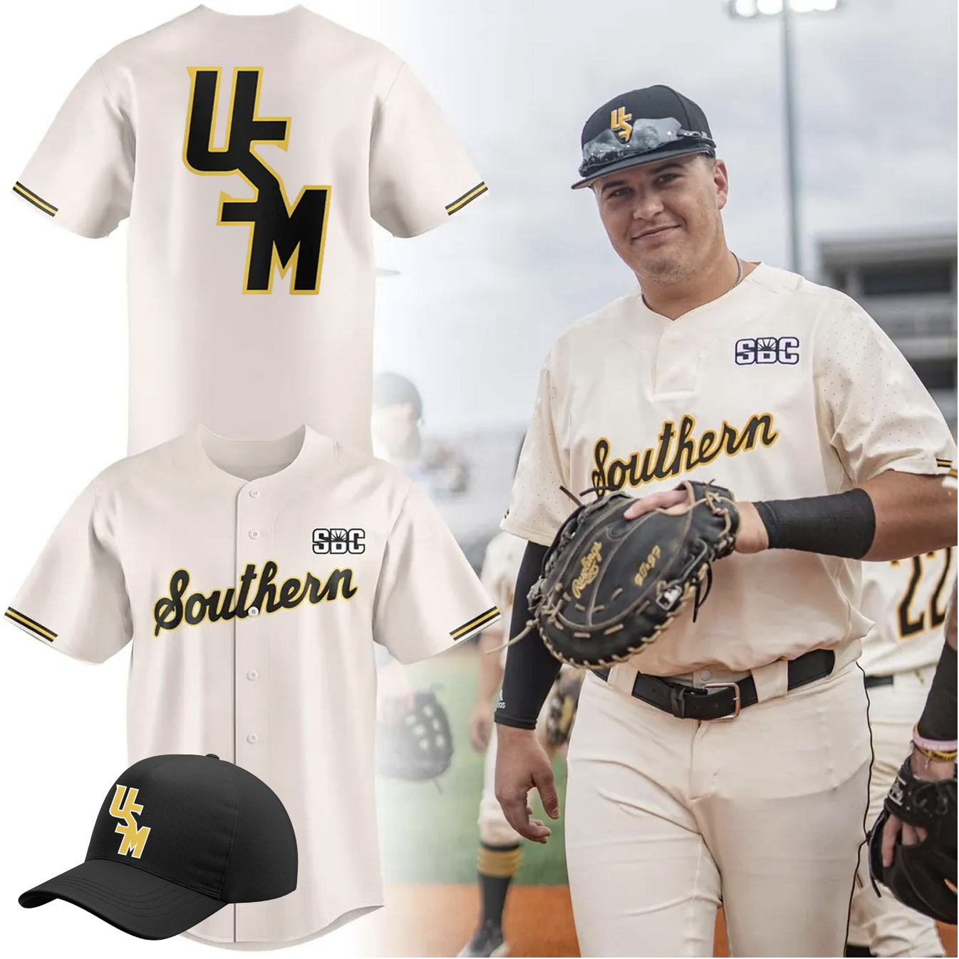 Southern Miss Baseball Throwback Uniform Jersey - Limited Edition