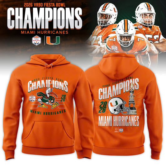 Miami Hurricanes 2026 Fiesta Bowl Champions Hoodie