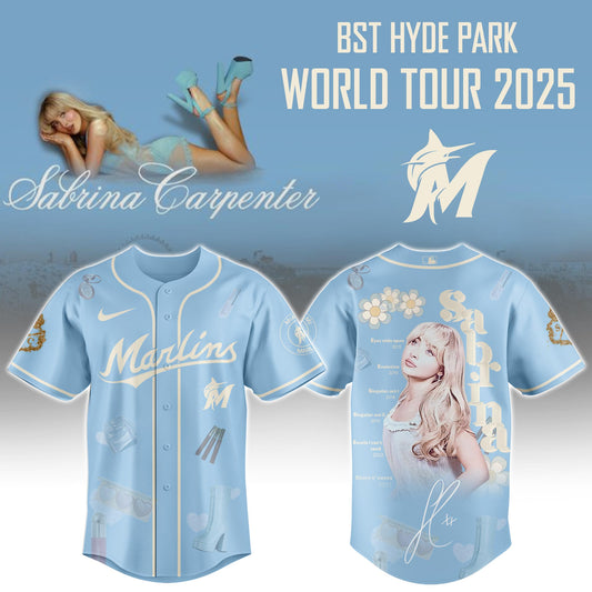 M Marlins x Sabrina Carpenter Short  Sweet Tour Jersey Editions Limited +Selling Out Fast