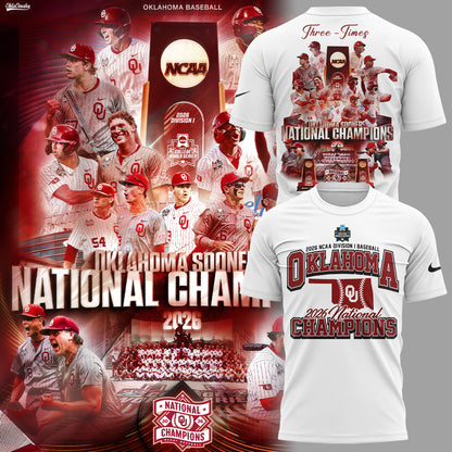 Oklahoma Sooners 2026 NCAA Baseball National Champions Tshirt