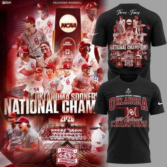 Oklahoma Sooners 2026 NCAA Baseball National Champions Tshirt