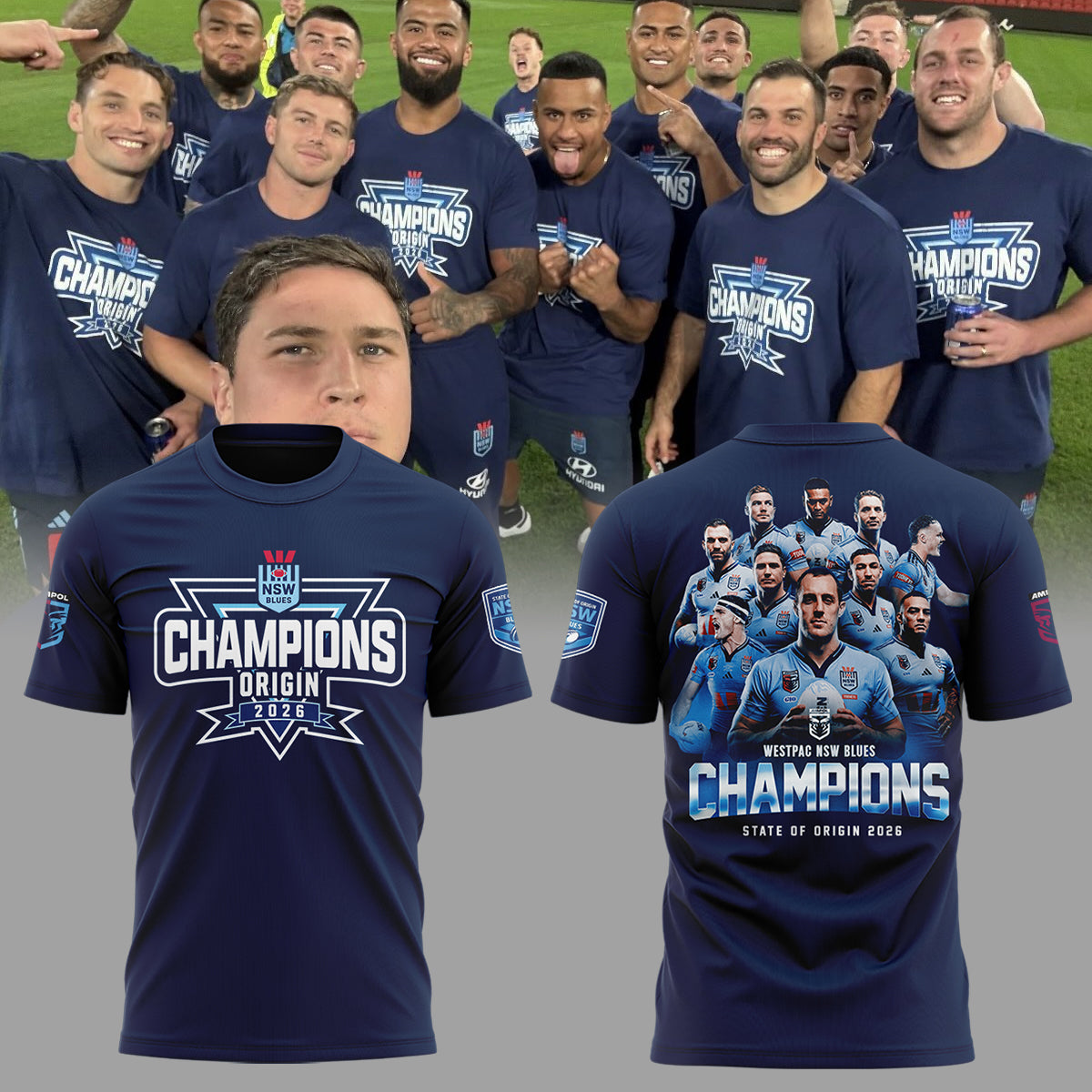 NSW Blues Champions State of Origin 2026 Tee