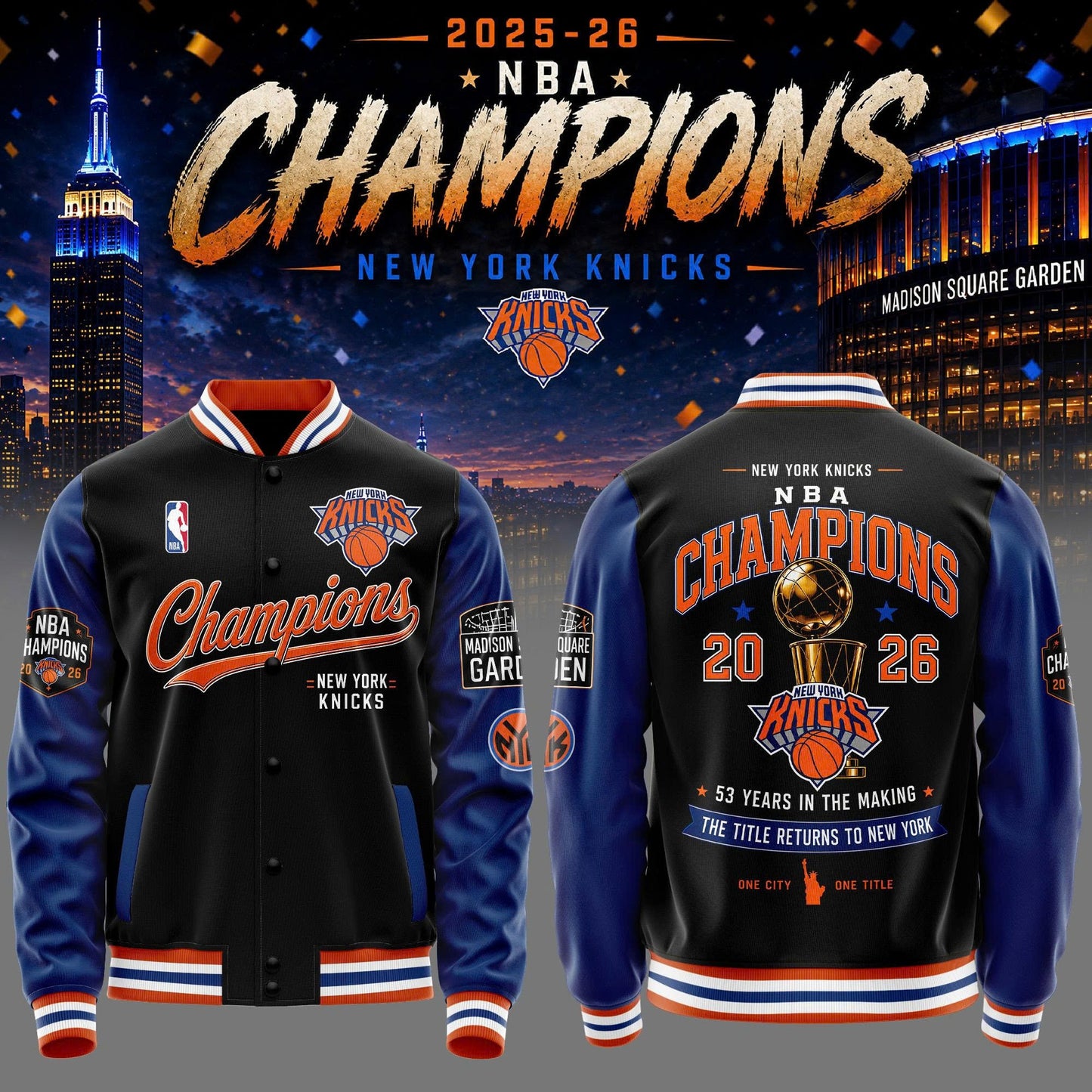 New York Knicks 2026 NBA Champions Bomber Jacket