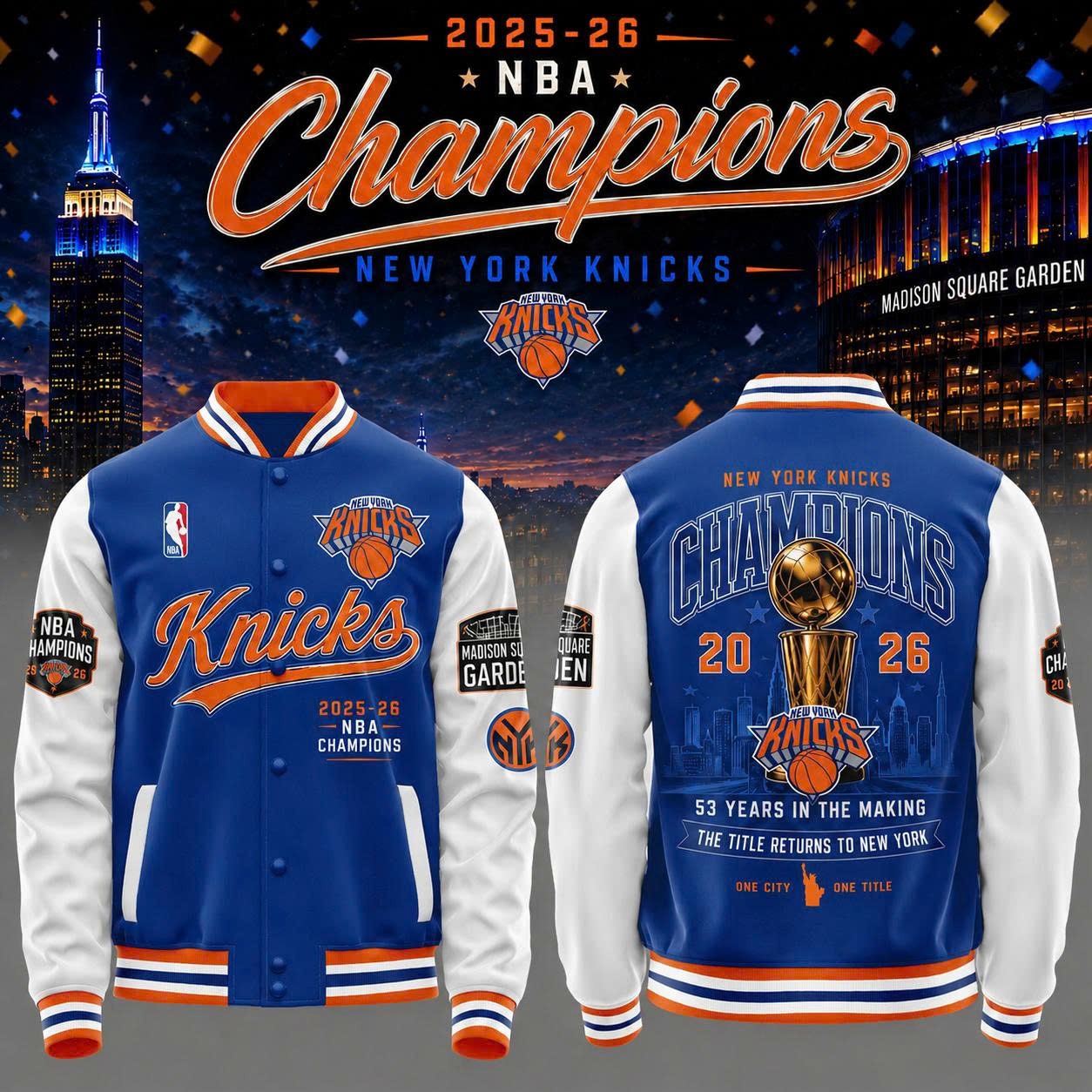 New York Knicks 2026 NBA Champions Bomber Jacket