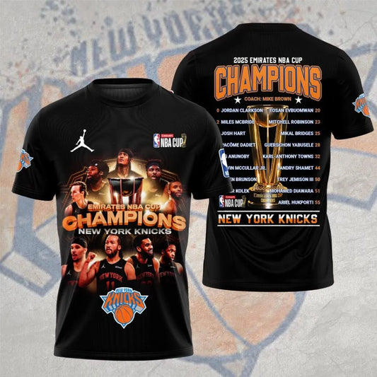 Limited Edition NY Knicks 2025 Emirates NBA Cup Champions Shirt