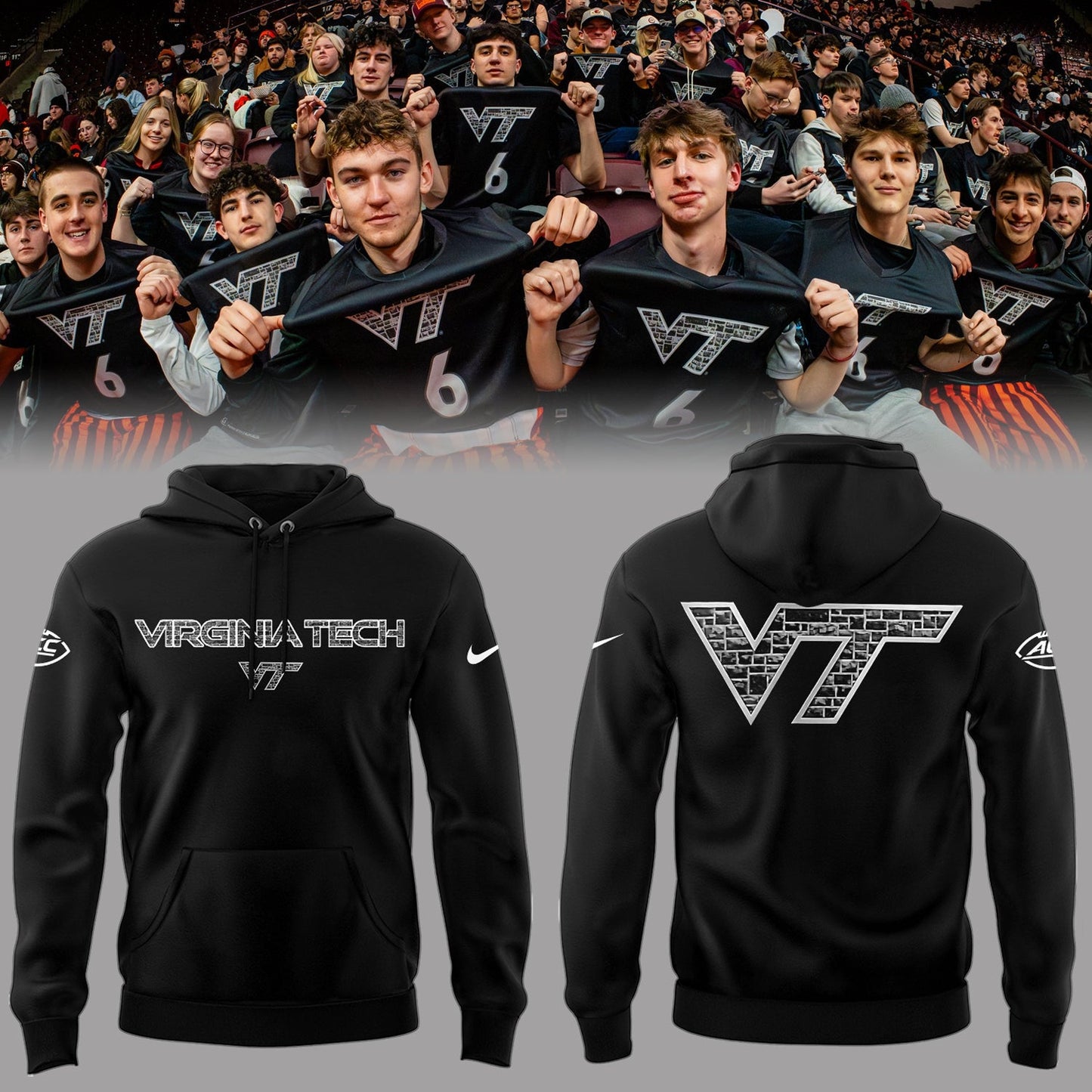 Virginia Tech Hokies Black Out Limited Edition Combo Hoodie