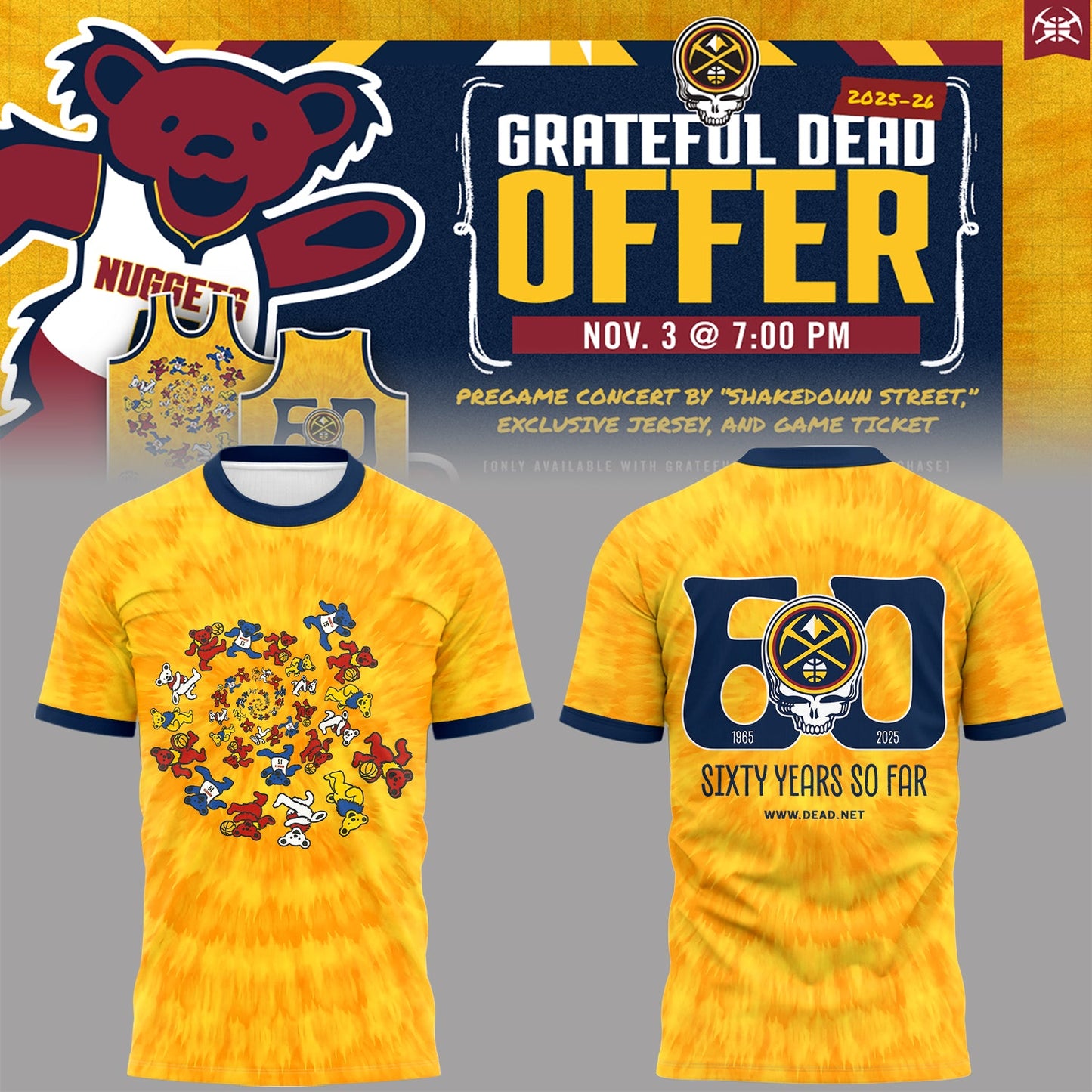 Limited Edition Nuggets x Grateful Dead TShirt
