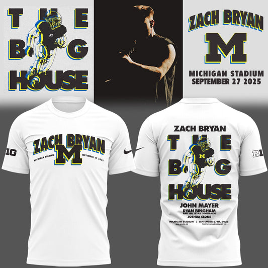 Limited Edition Michigan Fb Zach The Quittin™ Time Tour 2025 Michigan Stadium TShirt