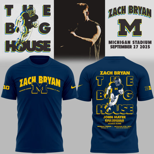 Limited Edition Michigan Fb Zach The Quittin™ Time Tour 2025 Michigan Stadium TShirt