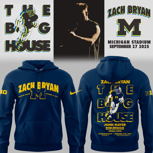 Limited Edition Michigan Fb Zach The Quittin™ Time Tour 2025 Michigan Stadium Hoodie