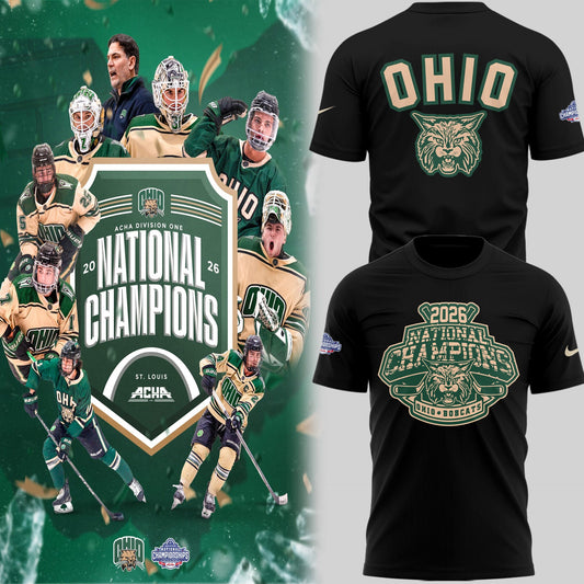 Limited Edition Ohio Bobcat ACHA National Champions 2026ðŸ†TShirt