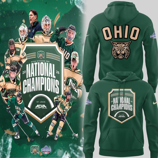 Limited Edition Ohio Bobcat ACHA National Champions 2026ðŸ†Hoodie
