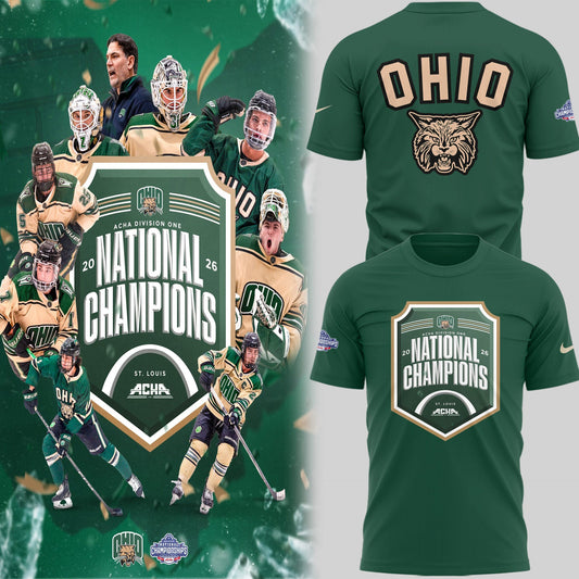 Limited Edition Ohio Bobcat ACHA National Champions 2026ðŸ†TShirt