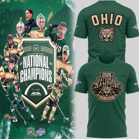 Limited Edition Ohio Bobcat ACHA National Champions 2026ðŸ†TShirt