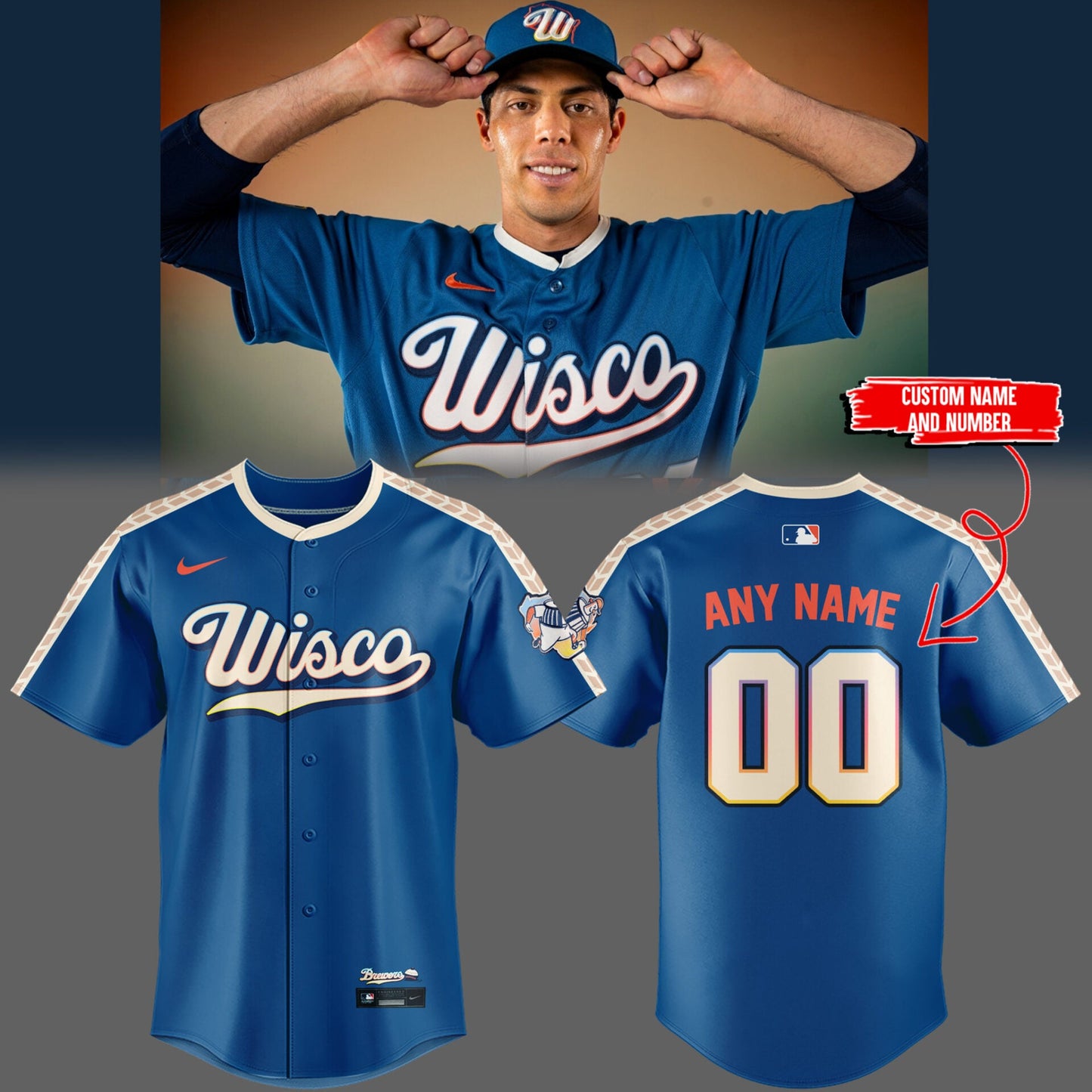BREW âš¾ City Connect That™s the Wisco way Jersey
